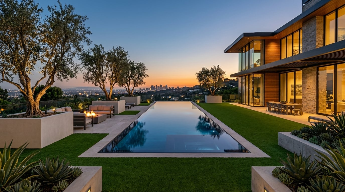 Luxury outdoor architecture and landscape design in Los Angeles