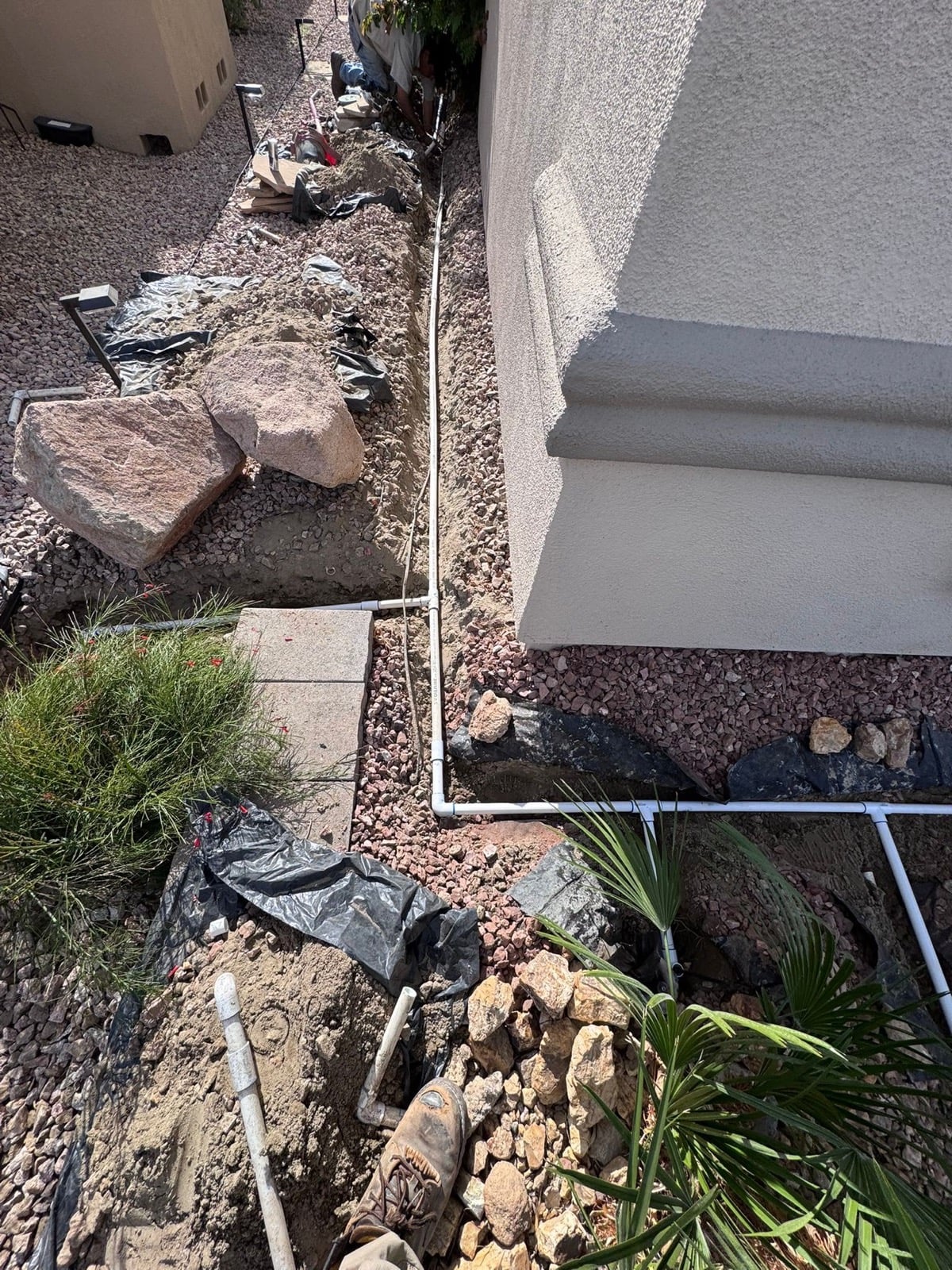 Completed subsurface irrigation infrastructure installation